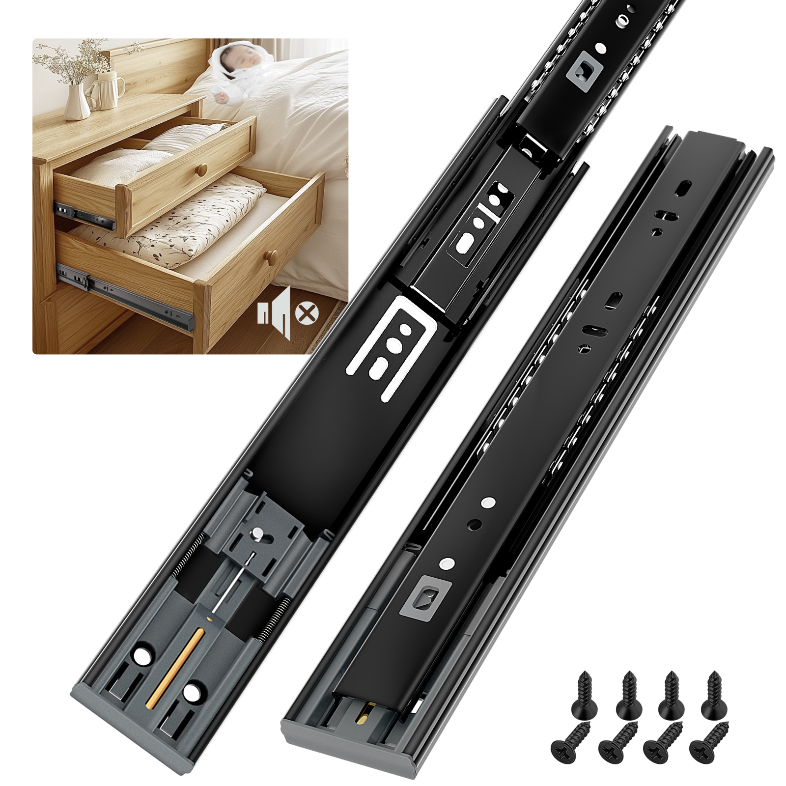 Drawer Slide Pair - AOLISHENG Soft Close Drawer Slide 10