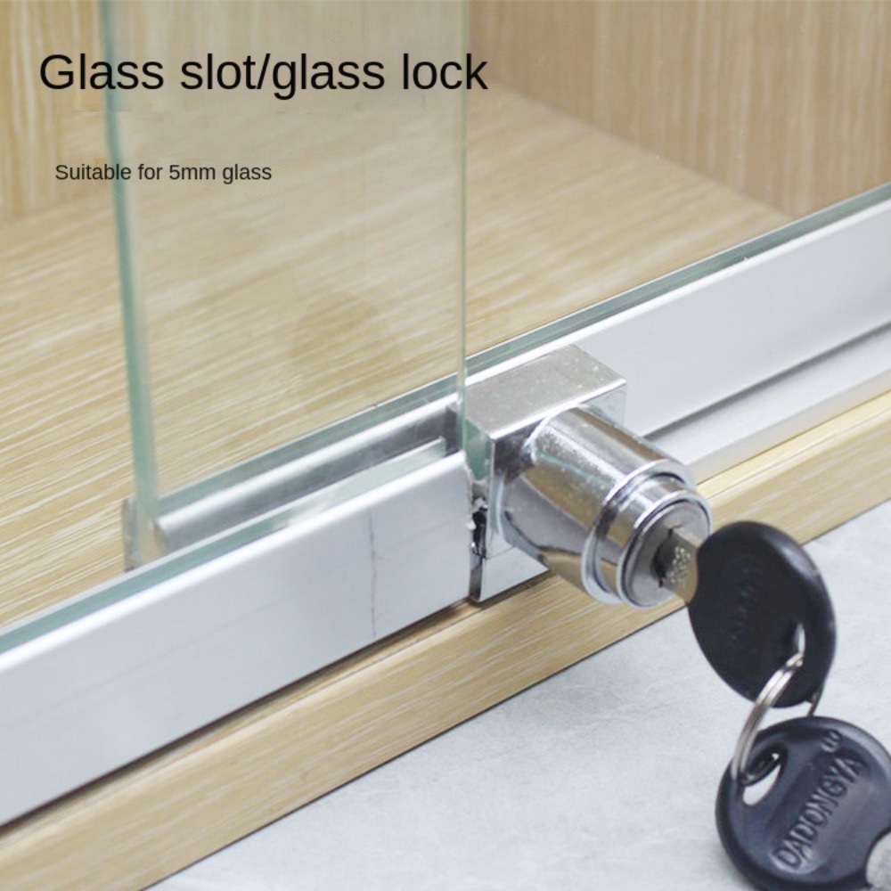 New Zinc Alloy Glass Door Lock - Furniture Hardware Display ulasan dan harga
