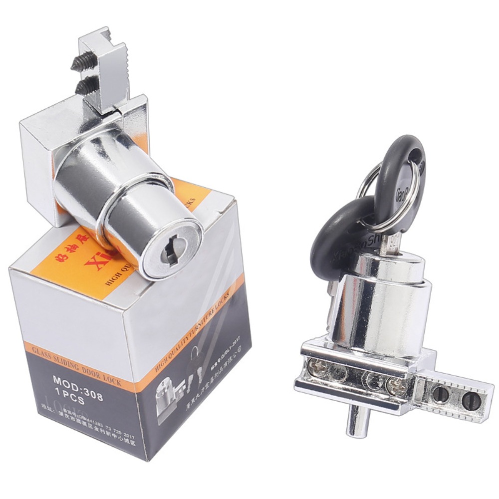 New Zinc Alloy Glass Door Lock - Furniture Hardware Display ulasan dan harga