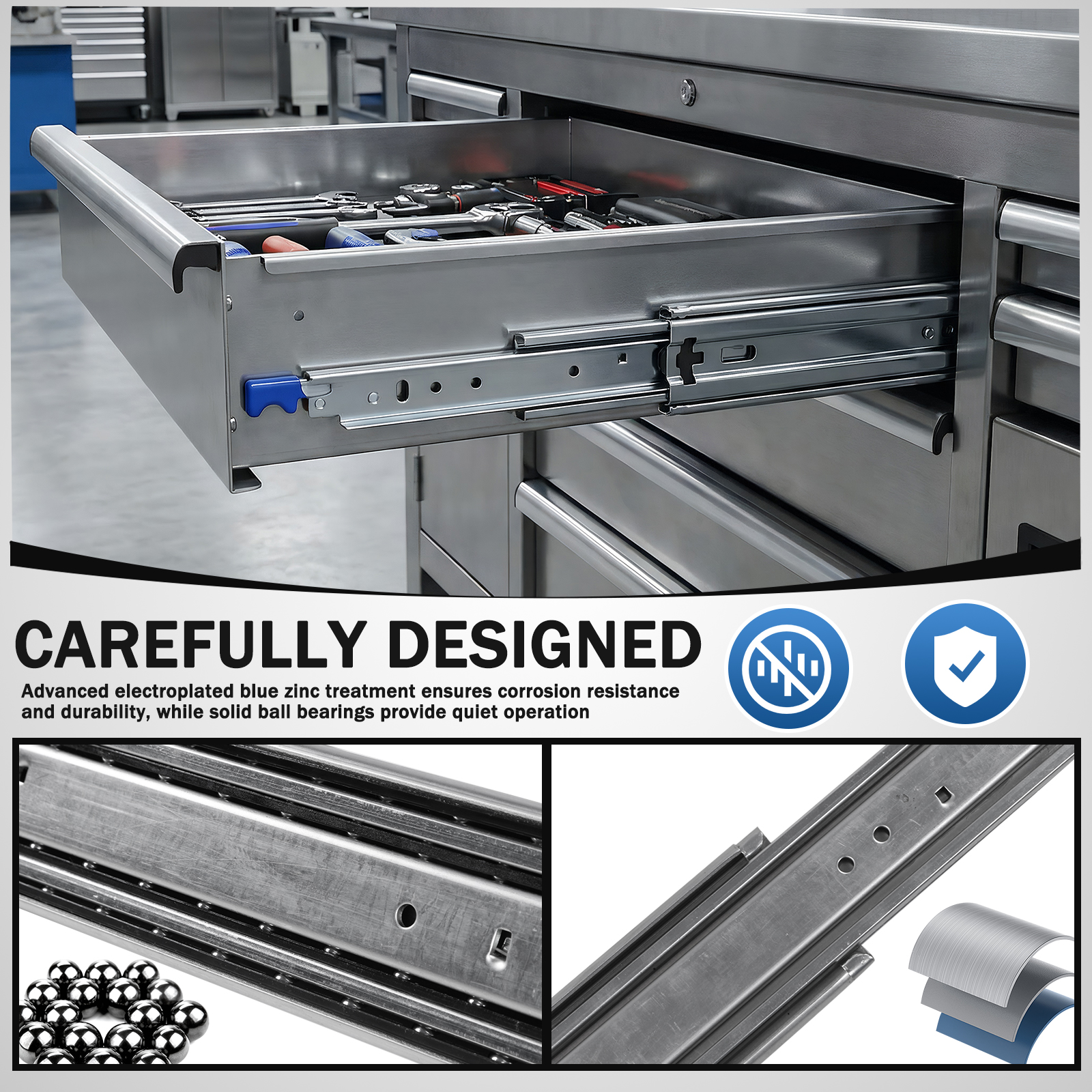 1 Pair 68inch Side Mount Full  - Drawer Slide Pair ulasan dan harga