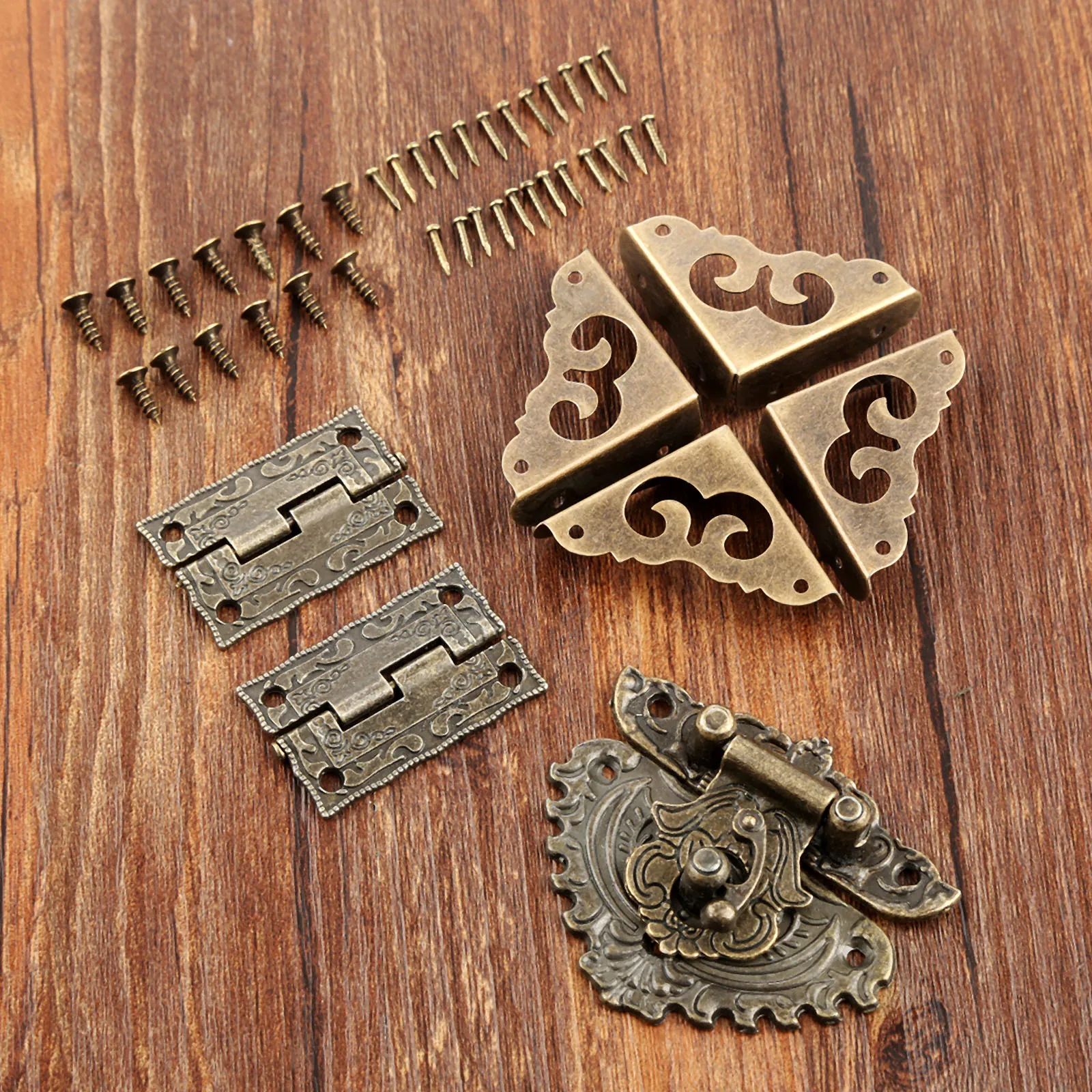 7pcs/set Antique Bronze Padloc - Furniture Hardware Hinges ulasan dan harga