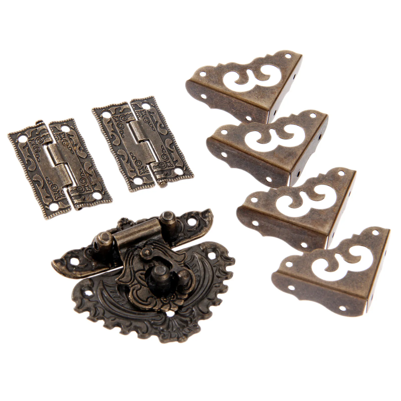 7pcs/set Antique Bronze Padloc - Furniture Hardware Hinges ulasan dan harga