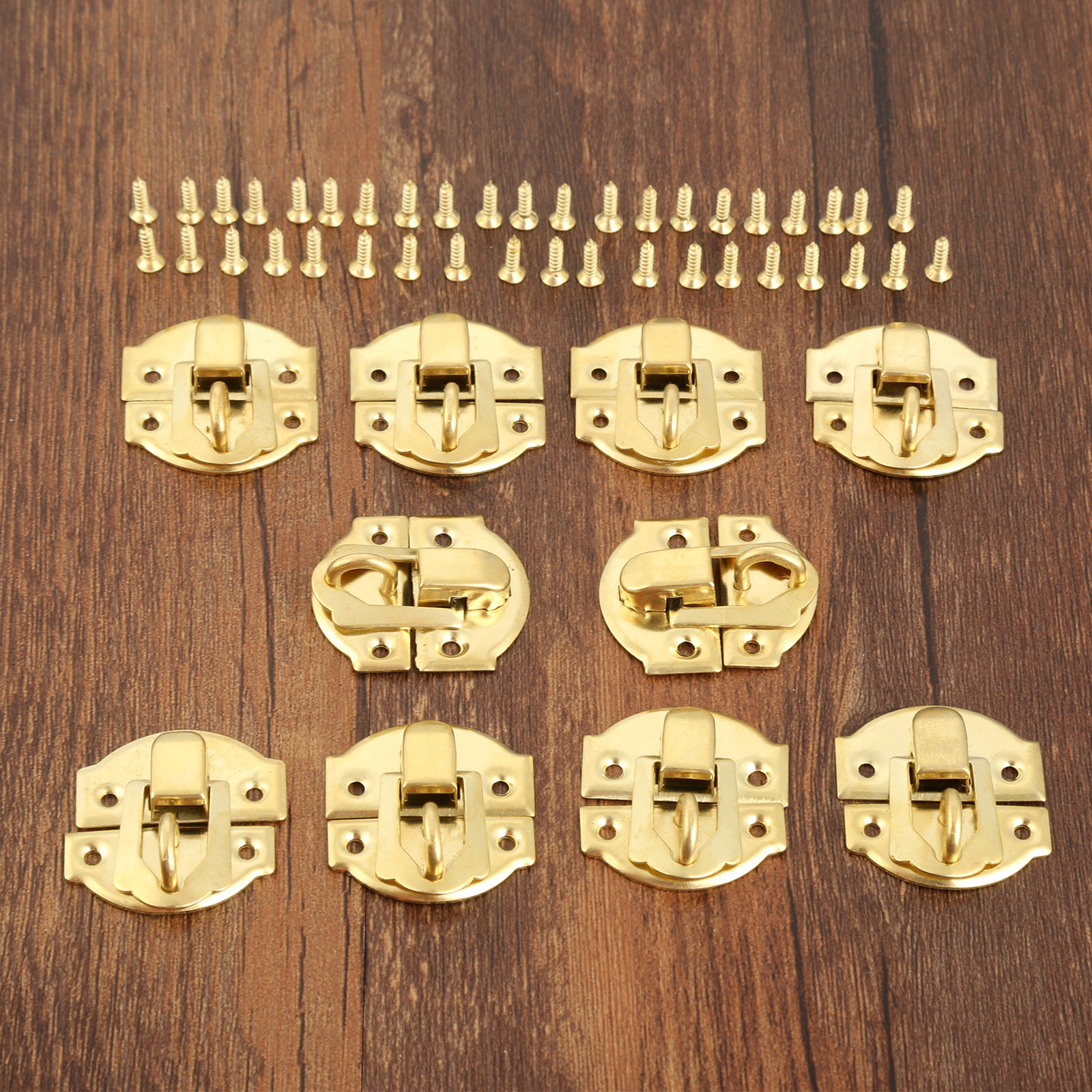 10pcs Golden Box Latch Clasps  - Furniture Hardware Vintage ulasan dan harga