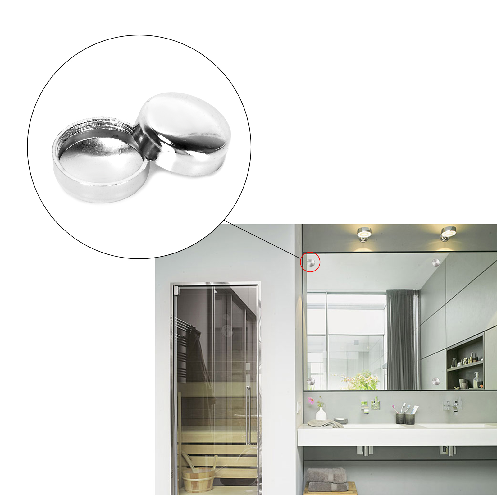 20PCS Zinc Alloy Mirror Screw  - Furniture Joinery Hardware ulasan dan harga