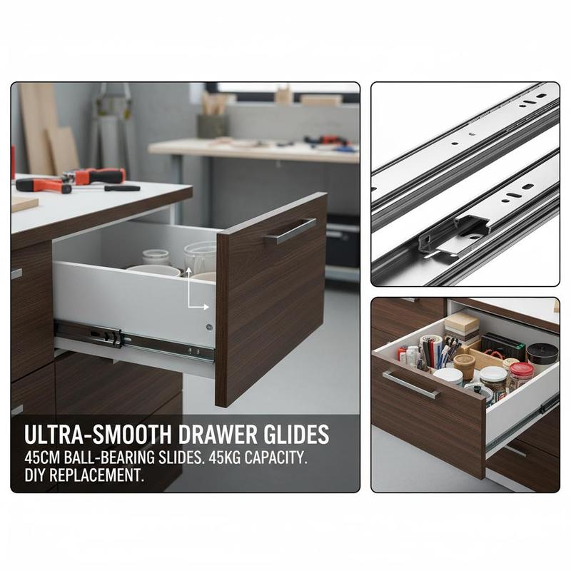 Drawer Slides, 18 inch, 10 Pai - Drawer Slide Pair ulasan dan harga