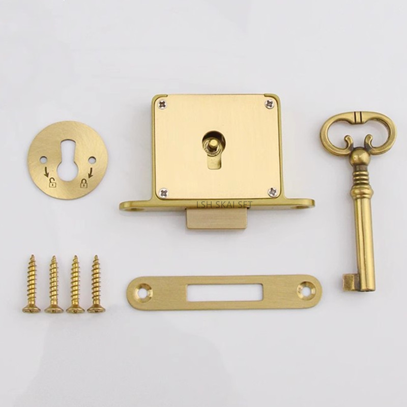 1PC Retro Brass Drawer Lock, O - Furniture Hardware Display ulasan dan harga